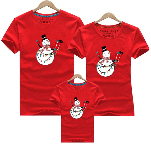 Christmas Dad Mom Baby T-Shirt Clothing for Family Matching Outfits Clothes Mother Daughter Father Son Look Mommy and Me Shirt