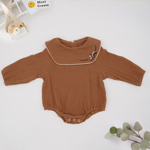 Corduroy Overalls Newborn Baby Rompers Cotton Cute Squirrel Collar Infant Clothes Outfits Autumn Twins Halloween Toddler romper