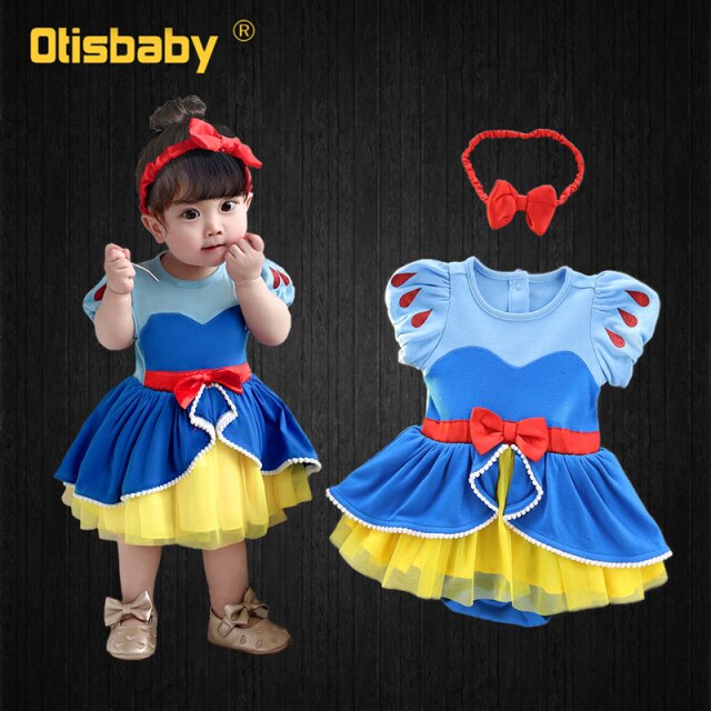 Infant Girls Dress Princess Romper Baby Girl 1 2 3 4 5 6 Year Snow White Anna Elsa Belle Mermaid Costume Spain Kids Clothes