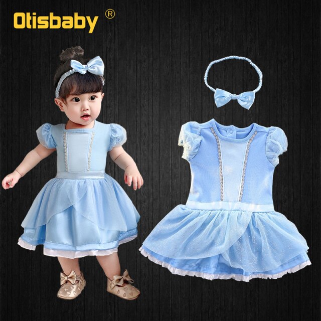 Infant Girls Dress Princess Romper Baby Girl 1 2 3 4 5 6 Year Snow White Anna Elsa Belle Mermaid Costume Spain Kids Clothes