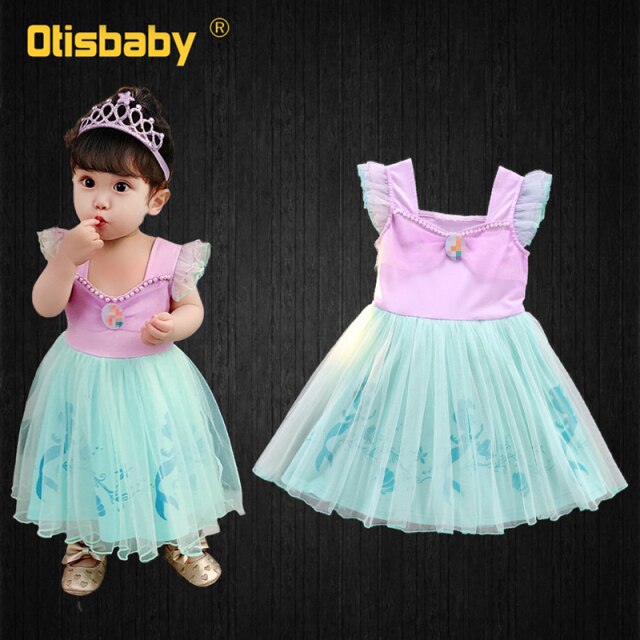 Infant Girls Dress Princess Romper Baby Girl 1 2 3 4 5 6 Year Snow White Anna Elsa Belle Mermaid Costume Spain Kids Clothes