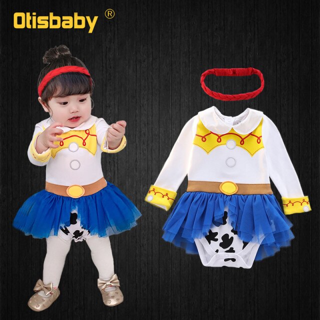 Infant Girls Dress Princess Romper Baby Girl 1 2 3 4 5 6 Year Snow White Anna Elsa Belle Mermaid Costume Spain Kids Clothes