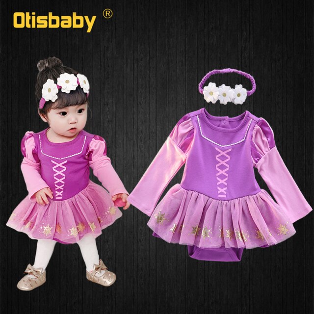 Infant Girls Dress Princess Romper Baby Girl 1 2 3 4 5 6 Year Snow White Anna Elsa Belle Mermaid Costume Spain Kids Clothes