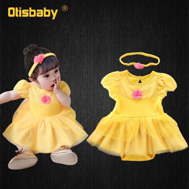 Infant Girls Dress Princess Romper Baby Girl 1 2 3 4 5 6 Year Snow White Anna Elsa Belle Mermaid Costume Spain Kids Clothes