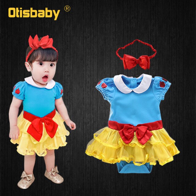 Infant Girls Dress Princess Romper Baby Girl 1 2 3 4 5 6 Year Snow White Anna Elsa Belle Mermaid Costume Spain Kids Clothes