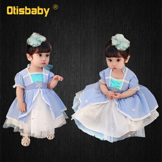 Infant Girls Dress Princess Romper Baby Girl 1 2 3 4 5 6 Year Snow White Anna Elsa Belle Mermaid Costume Spain Kids Clothes