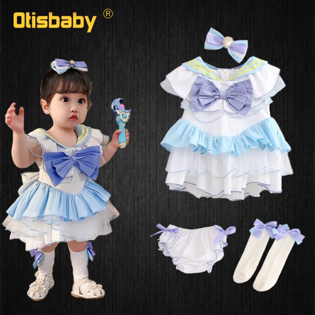 Infant Girls Dress Princess Romper Baby Girl 1 2 3 4 5 6 Year Snow White Anna Elsa Belle Mermaid Costume Spain Kids Clothes