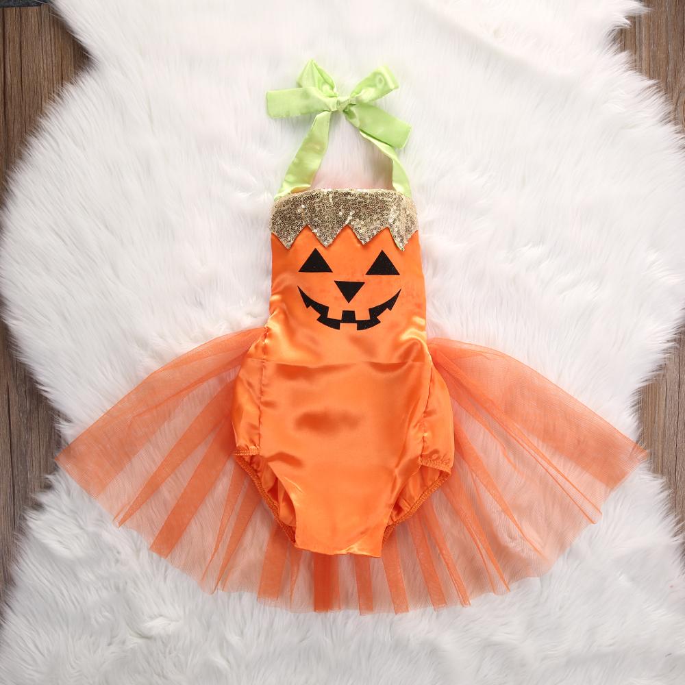 Halloween Baby Girl Clothes Party Costume Romper Ruffles Cute Fancy Tutu Sleeveless Baby Girls Outfit