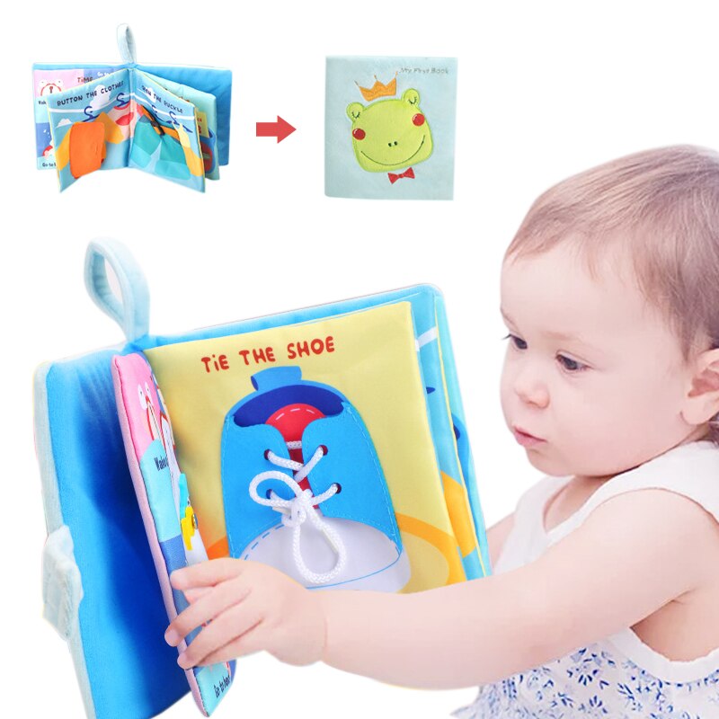 Baby Cloth Book Soft Washable 3D Parent-Children Interactive My First Book Practice Hand Early Learning Fun Lace Cloth Book