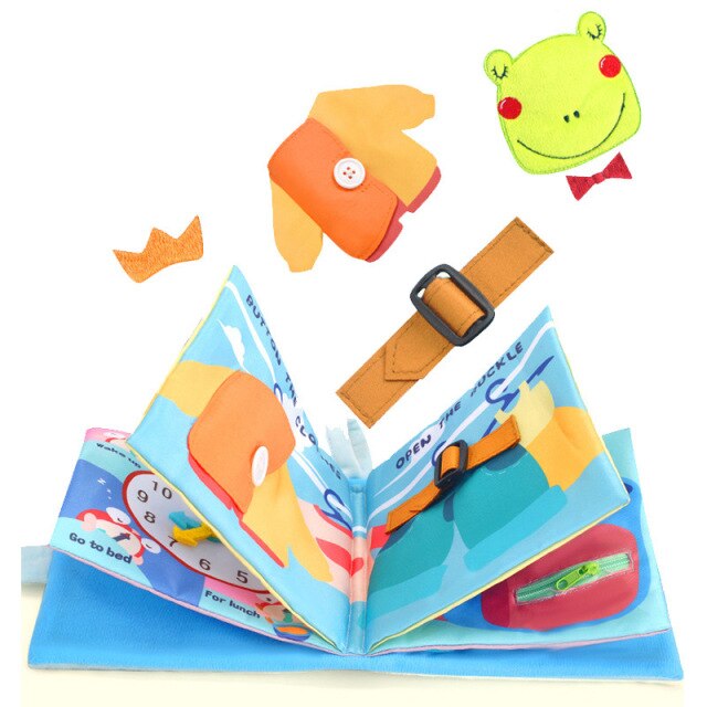 Baby Cloth Book Soft Washable 3D Parent-Children Interactive My First Book Practice Hand Early Learning Fun Lace Cloth Book