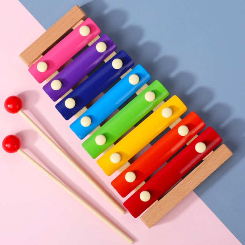 2021 New Toy Xylophone Montessori Educational Toy Wooden Eight-Notes Frame Style Xylophone Children Kids Baby Musical Funny Toys