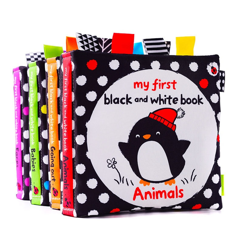 Montessori Baby Cloth Book Black White Book For Baby Early Development Baby Books Educational Cognize Book Baby Toys 0 12 Months