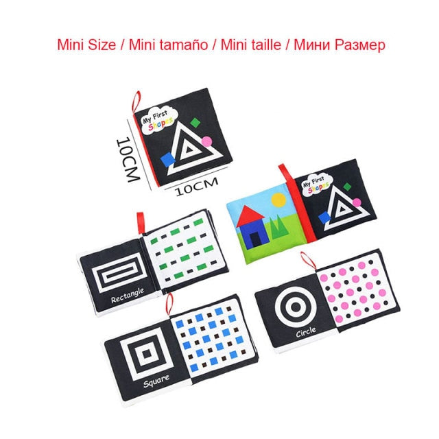 Montessori Baby Cloth Book Black White Book For Baby Early Development Baby Books Educational Cognize Book Baby Toys 0 12 Months