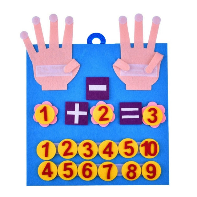 Kid Montessori Toys Felt Finger Numbers Math Toy Children Counting Early Learning For Toddlers Intelligence Develop 30*30cm