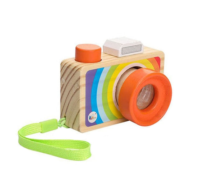 Let's make 1pc Wooden Baby Toys Fashion Camera Pendant Montessori Toys For Children Wooden DIY Presents Nursing Gift Baby Block