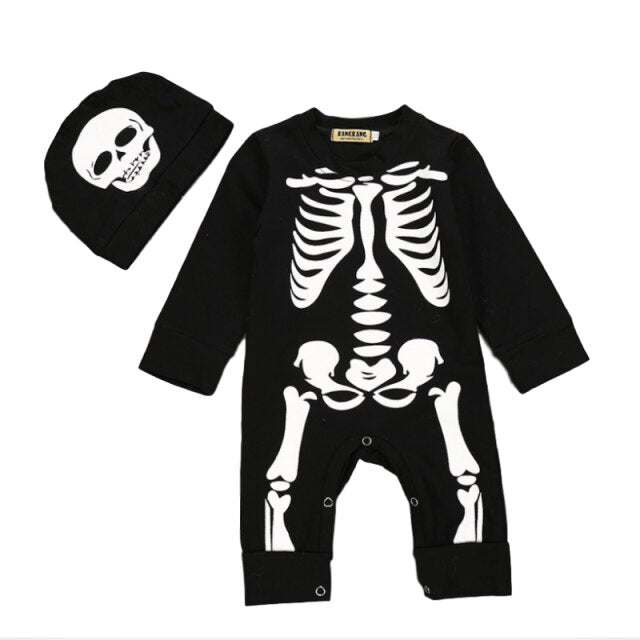 Newborn Baby Girl Boy Rompers Cotton Pumpkin Skull Print Infant Toddler Jumpsuit Outfits Bebe Ropa Halloween Baby Clothes