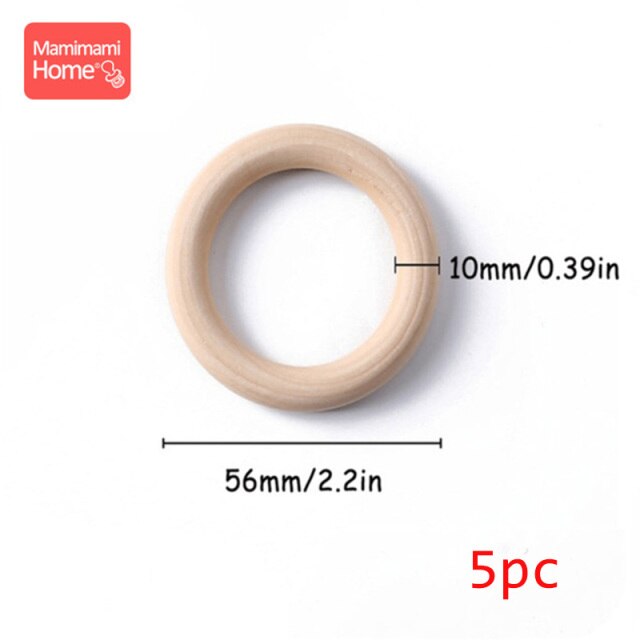 Wooden Ring Baby Teether BPA Free Beech Ring Natural Wood Rodent Teething Ring Toy Montessori DIY Nursing Baby Bracelet Gift