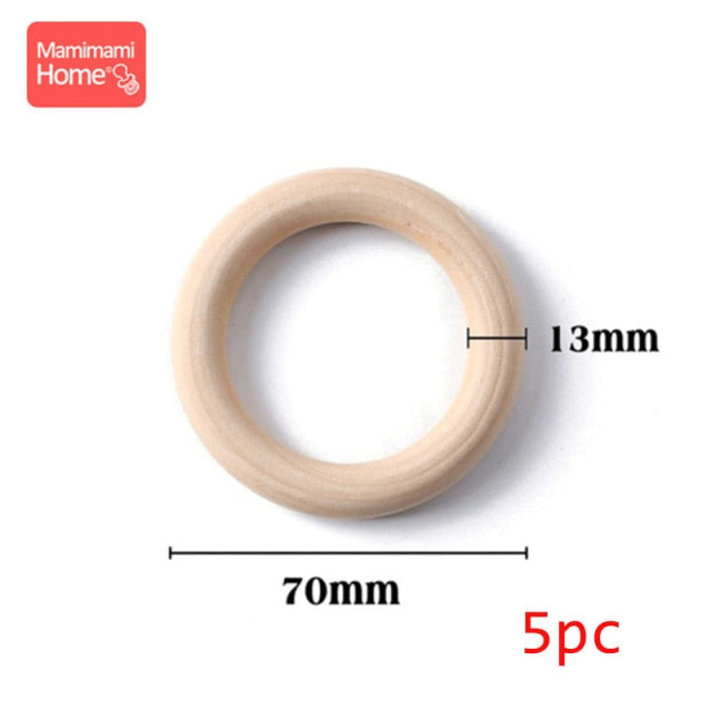 Wooden Ring Baby Teether BPA Free Beech Ring Natural Wood Rodent Teething Ring Toy Montessori DIY Nursing Baby Bracelet Gift