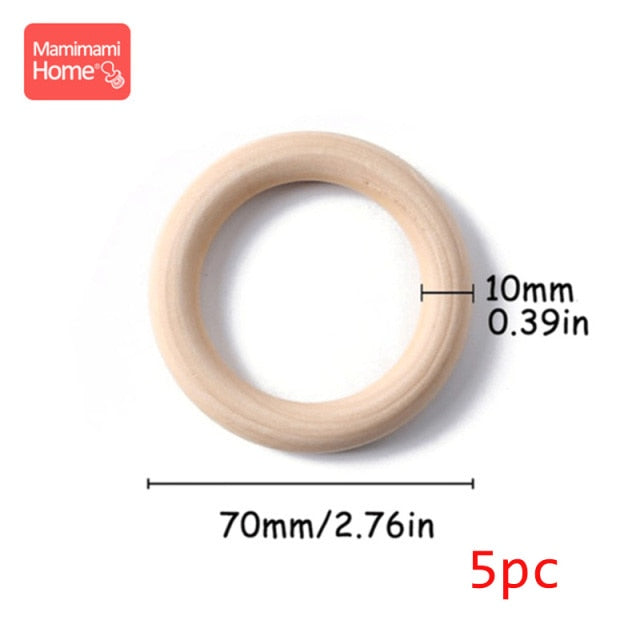 Wooden Ring Baby Teether BPA Free Beech Ring Natural Wood Rodent Teething Ring Toy Montessori DIY Nursing Baby Bracelet Gift