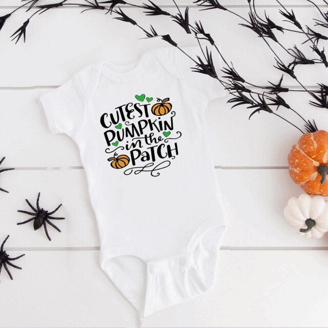 Cutest Pumpkin  First Halloween  Pumpkin Baby Girl Bodysuits Baby Boy Ropa Newborn Girl Thanks Giving Clothes