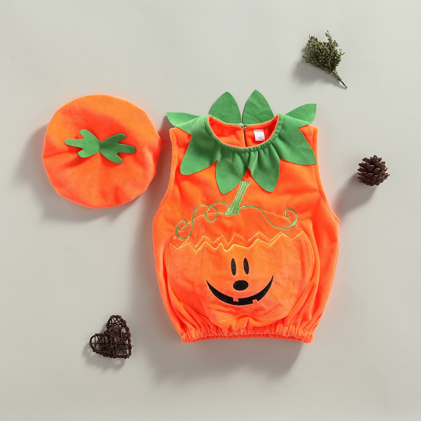 Ma&Baby 0-3Y Halloween Costume For Baby Boys Girls Cute Pumpkin Coat Newborn Infant Baby Festival Clothes + Cap DD43