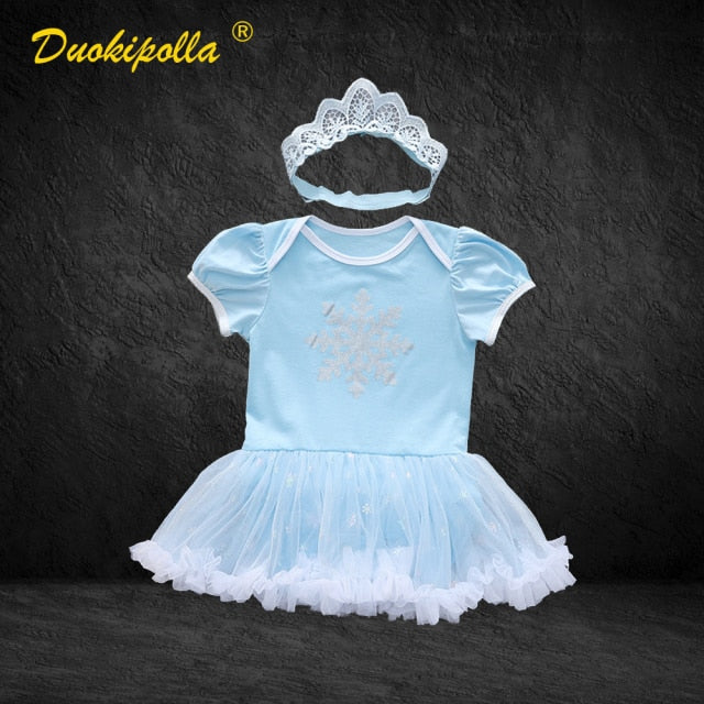 Halloween Girls Princess Romper 1 2 Year Old Birthday Dress Fancy Fairy Clothes for Newborns Elsa Ariel Rapunzel Belle Dress Up