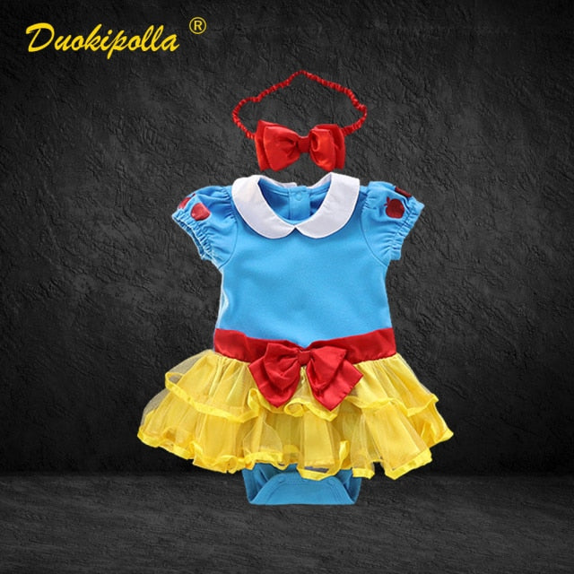 Halloween Girls Princess Romper 1 2 Year Old Birthday Dress Fancy Fairy Clothes for Newborns Elsa Ariel Rapunzel Belle Dress Up