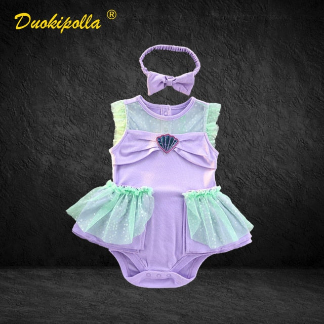 Halloween Girls Princess Romper 1 2 Year Old Birthday Dress Fancy Fairy Clothes for Newborns Elsa Ariel Rapunzel Belle Dress Up