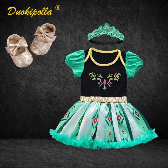 Halloween Girls Princess Romper 1 2 Year Old Birthday Dress Fancy Fairy Clothes for Newborns Elsa Ariel Rapunzel Belle Dress Up