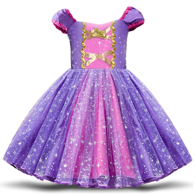 Fancy Dress For Girls Kids  Princess Dress Girls Purple Elegant Dress Halloween Cosplay Costumes Baby Girsl Party Dresses