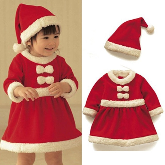 Baby Toddler Girls Christmas Costume Clothing Sets One Size Suit for 0-24M Little Kid Girls Santa Cosplay Wear christmas 2020