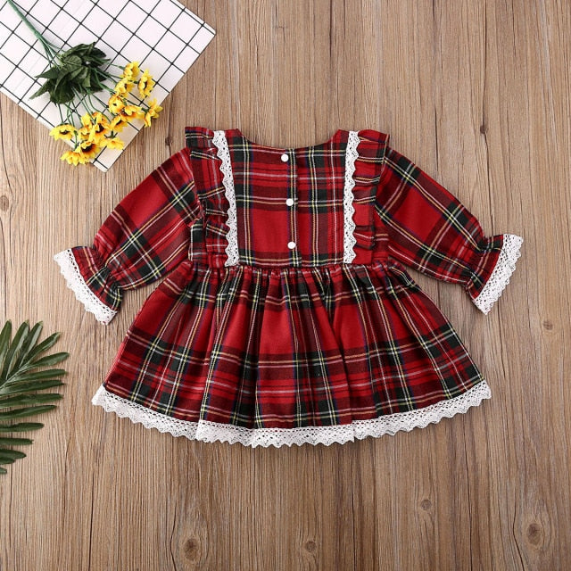 Christmas Dress for Baby Girls Clothes  Kids Baby Girl Bowknot Xmas Festival Party Pageant Formal Santa Dress Hair Band Outfit