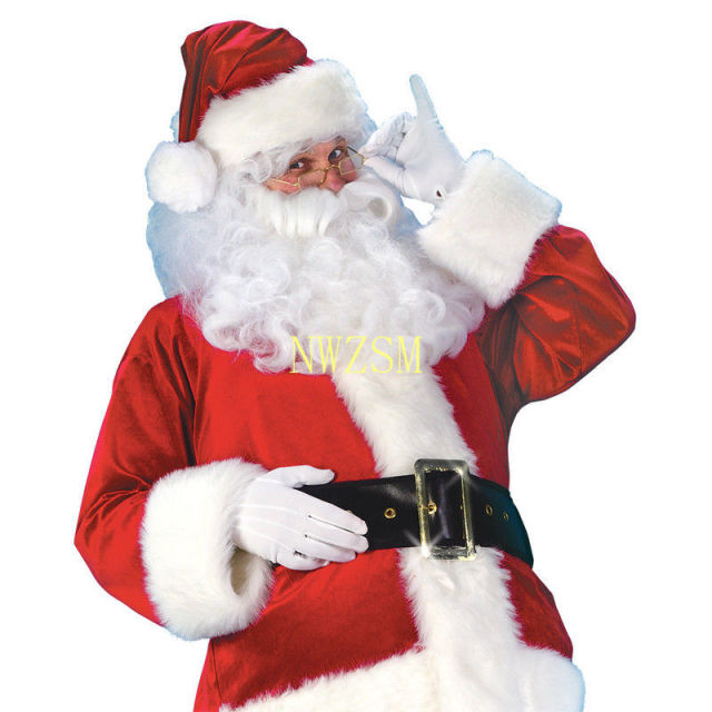 cosplay costume Brand 5PCS Santa Claus Costume Men Women Suit Christmas Party Outfit Fancy Xmas Dress