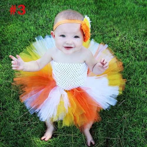 Girls Rainbow Fairy Tutu Dress Fluffy Baby Dress with Matching Headband Toddler Halloween Birthday Photo Costume TS125