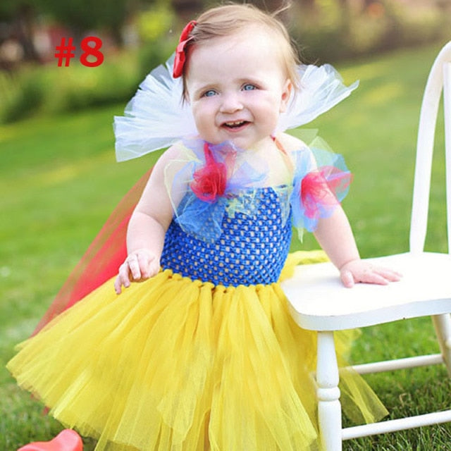 Girls Rainbow Fairy Tutu Dress Fluffy Baby Dress with Matching Headband Toddler Halloween Birthday Photo Costume TS125